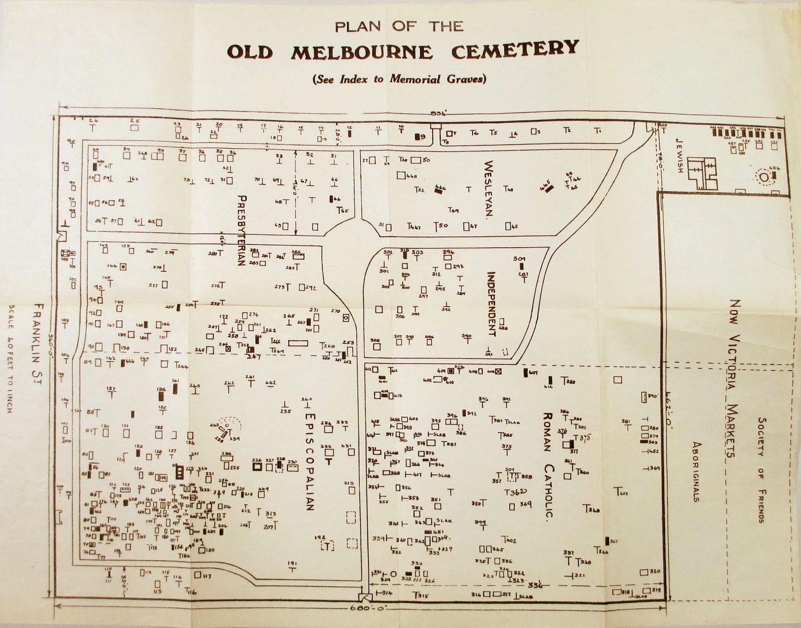 [Old Melbourne Cemetery Plan]